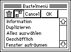 Screenshot Neu-Menü von Custom Menus