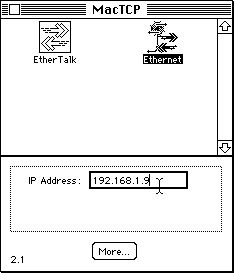 MacTCP 2.1: IP-Adresse