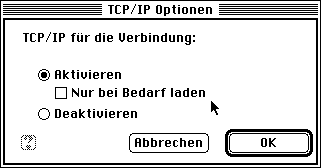 OpenTransport TCP/IP Optionen